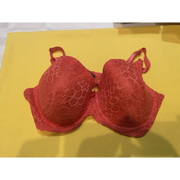 Rene Rafe Full Size Bra Size 44D Bright Pink Removable Straps - Picture 2 of 6